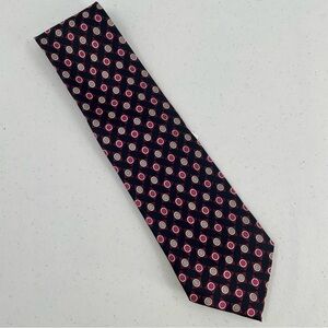 NWT Vintage Mistero by Sirco 100% Silk Korean Burgundy Black Taupe Raspberry Tie